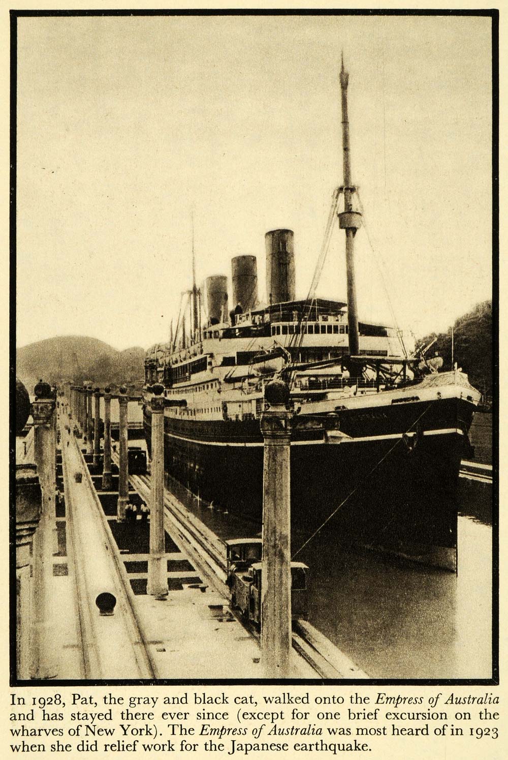 1930 Print Empress of Australia Ship Great Tanto Japan Earthquake Boat FZ1