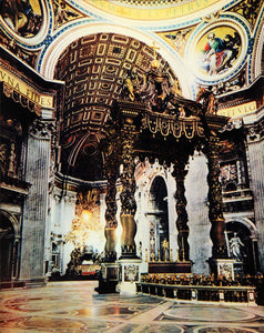 1939 Print Vatican Catholicism City Interior Artwork Religion Sculpture Rome FZ1