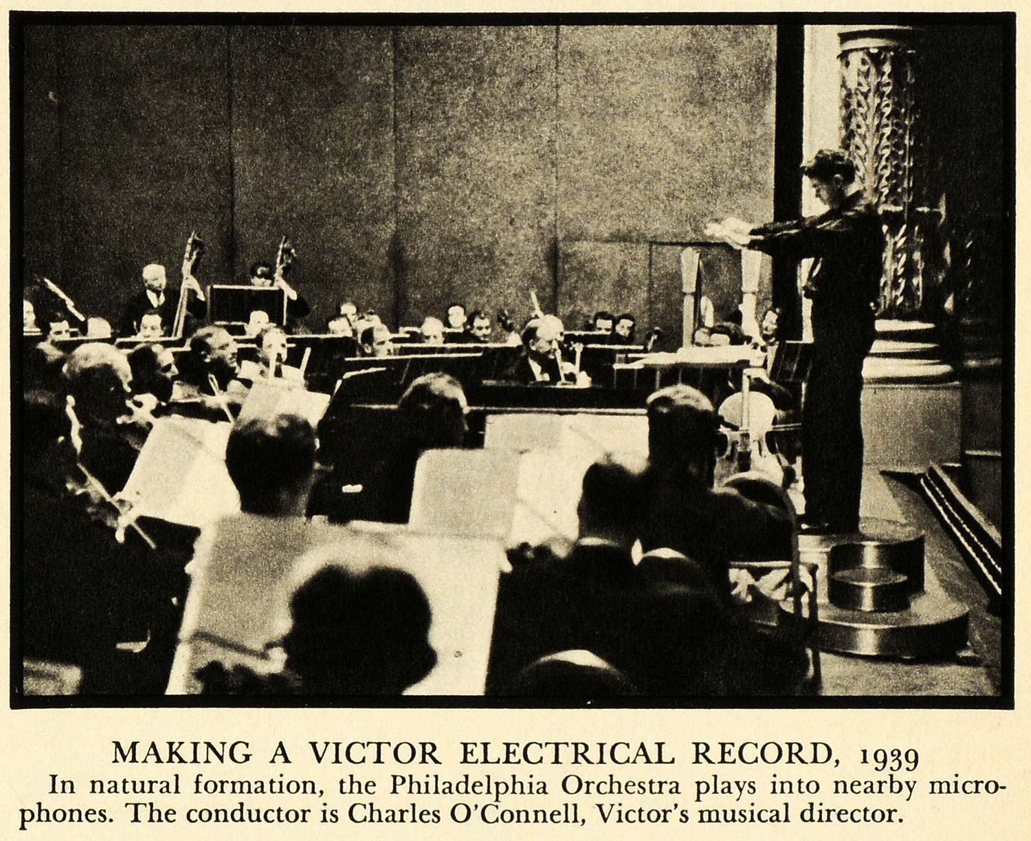 1939 Print Victor Electrical Record Music Conductor O'Connell Philadelphia FZ1