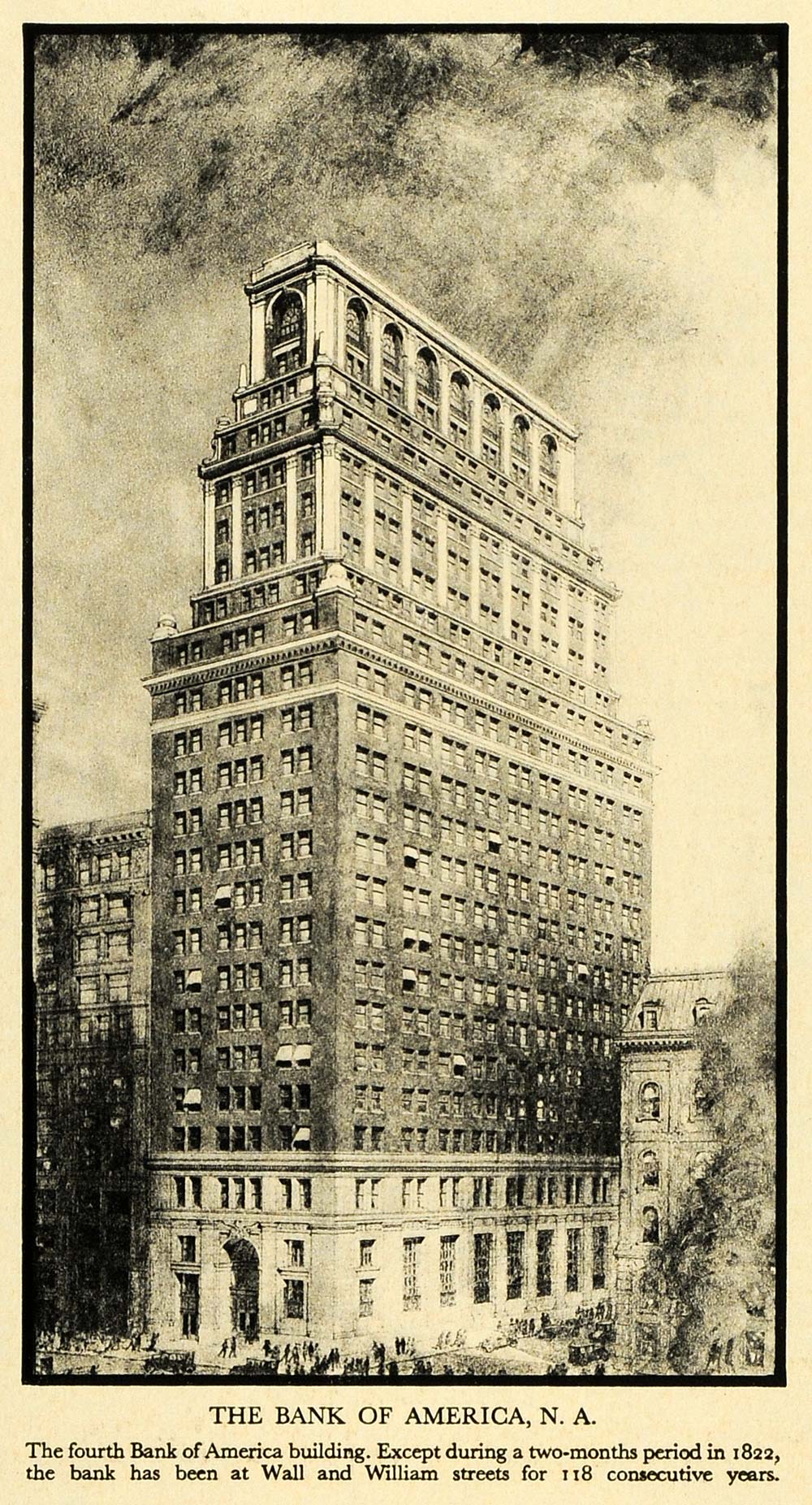 1931 Print Bank America Wall Street William Banking Finance Architecture FZ1