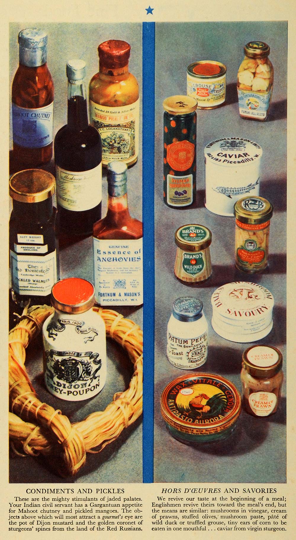 1931 Print Condiment Mustard Mahoot Chutney Mango Art India England Food FZ1