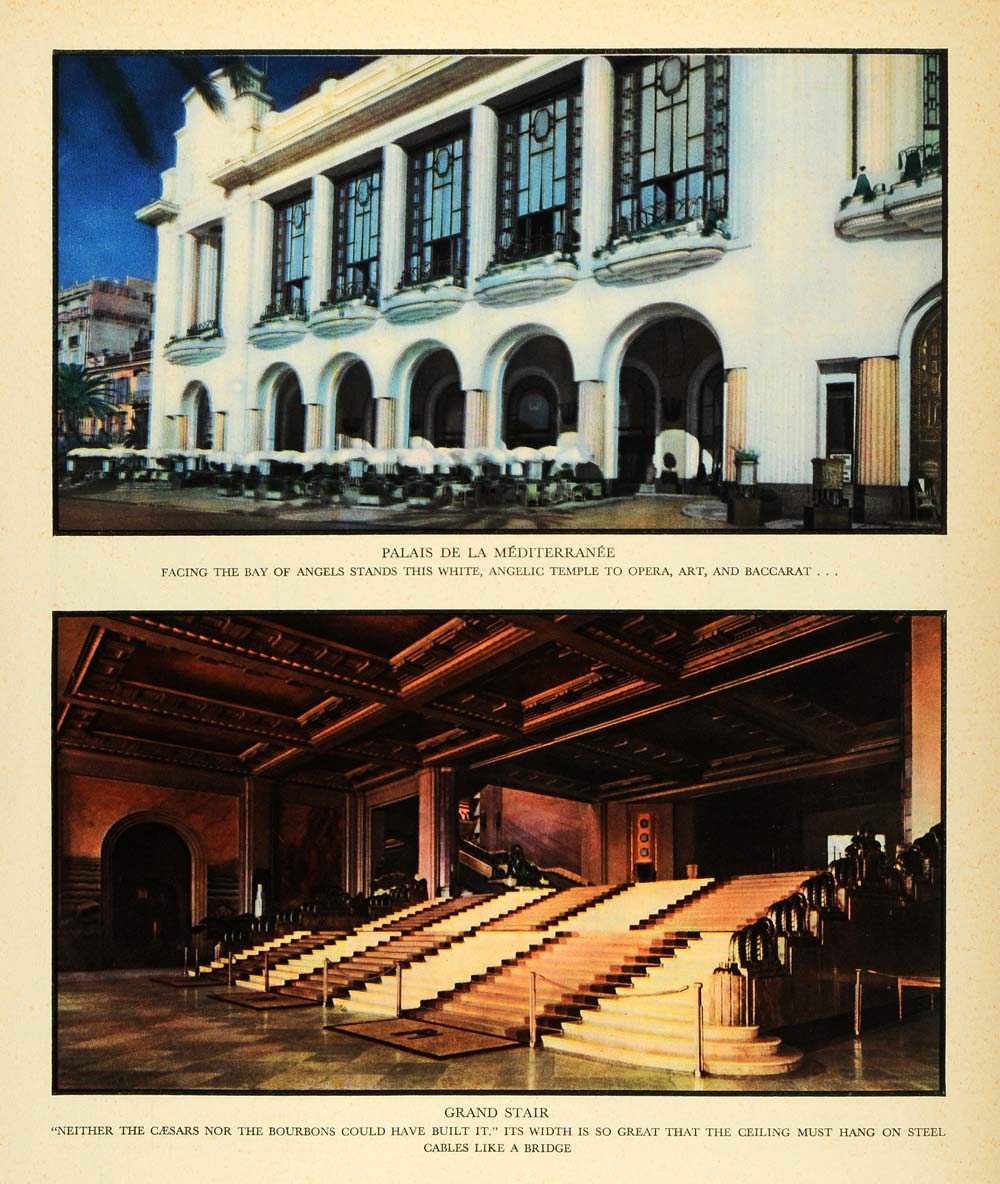 1931 Print Frank Jay Gould Home Mediterranean Home Nice France Architecture FZ1