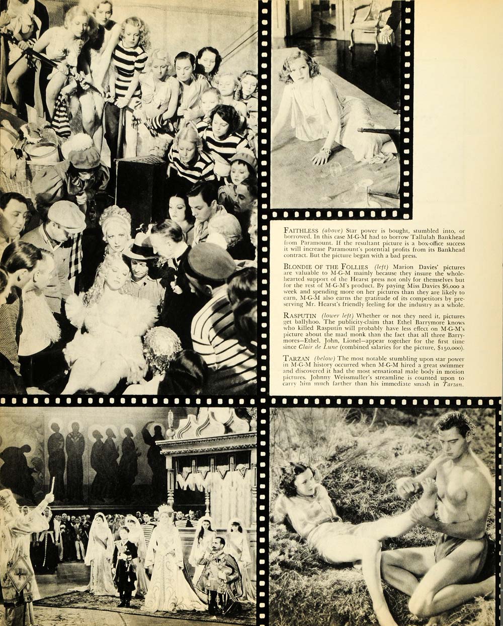 1932 Print Marion Davies Motion Picture Rasputin Tarzan Movie Picture CInema FZ1