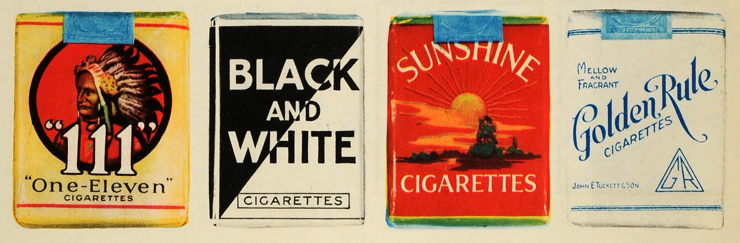 1932 Print 111 Black White Sunshine Golden Rule Cigarettes Tobacco Smoking FZ1
