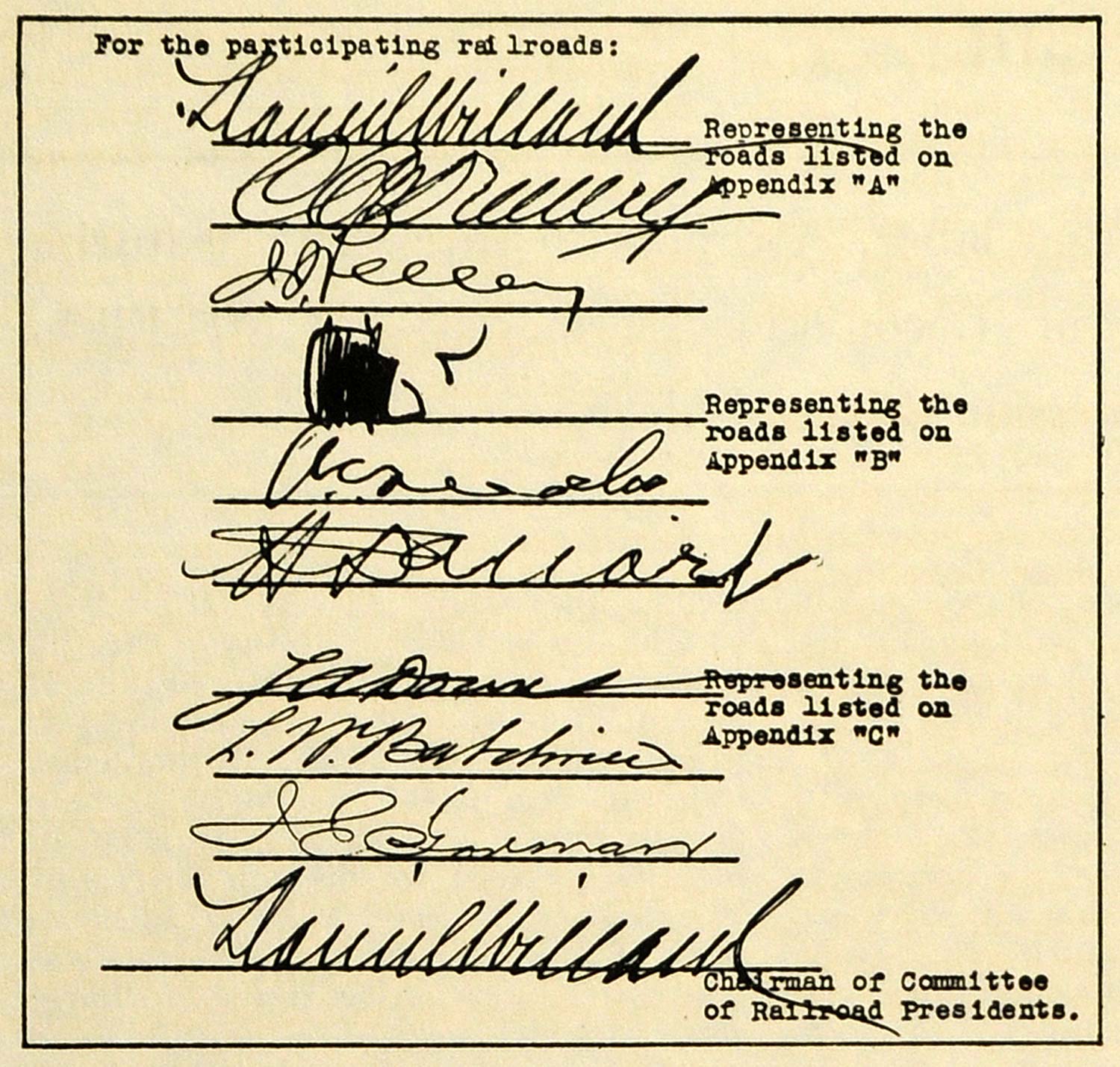 1932 Print Historical Signatures Railroad Erie Atlanta Presidents Pelley FZ1