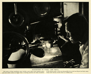 1933 Print Steel Machinery Drill United Shoe Boston Driller Factory Work FZ1
