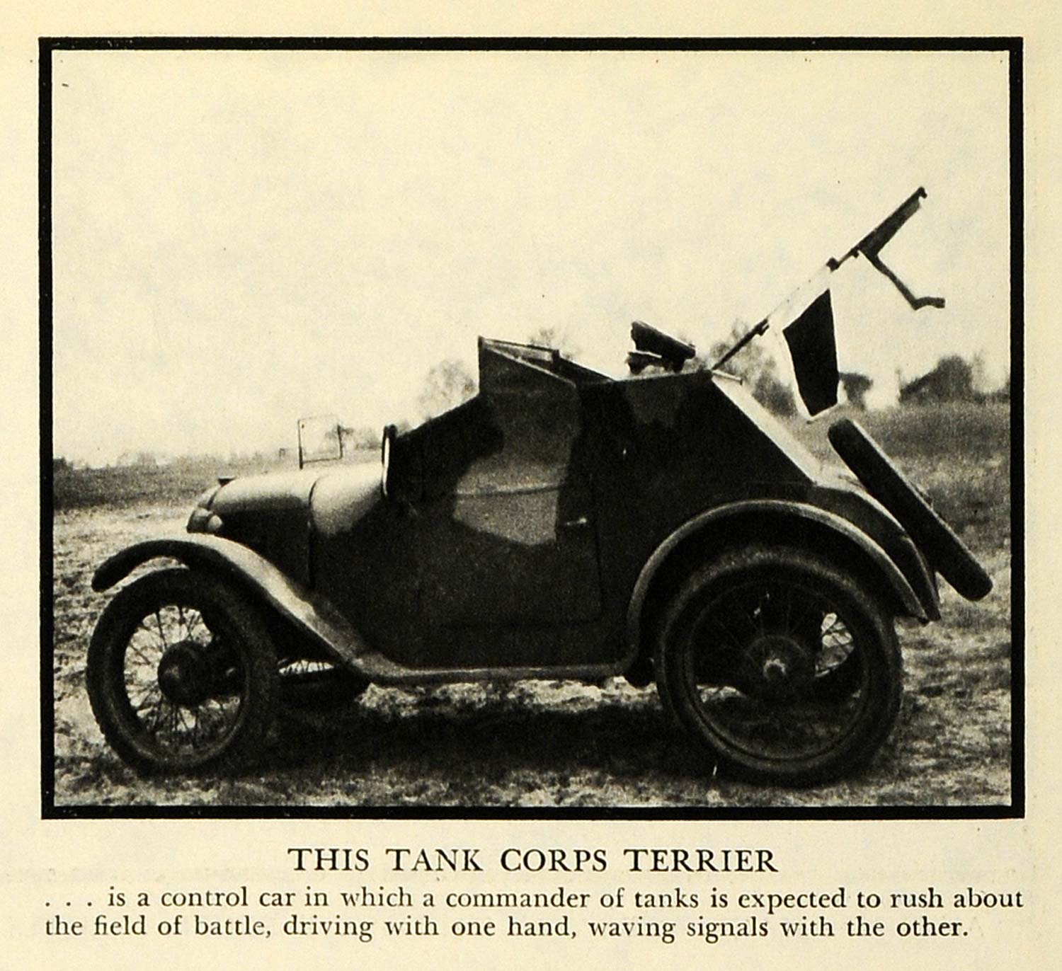 1933 Print Tank Battle Military War Crops Terrier Army Germany Wartime FZ1