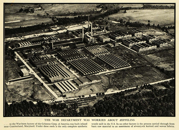 1933 Print Zeppelin Celanese America Cumberland Company Maryland Texti –  Period Paper Historic Art LLC