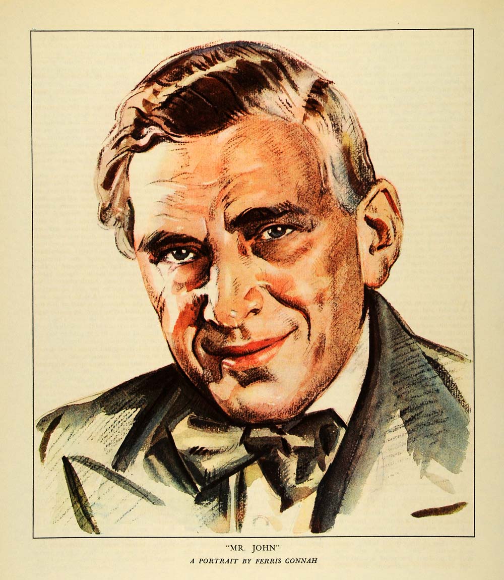 1933 Print John P John Hat Maker Milliner Hat Clothing Portrait Artwork FZ2