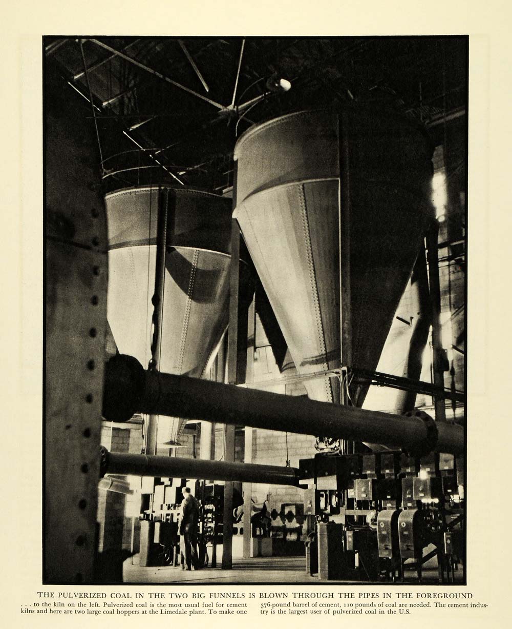 1935 Print Coal Pipe Kiln Limedale Plant Cement Hopper Industry Pulverized FZ2
