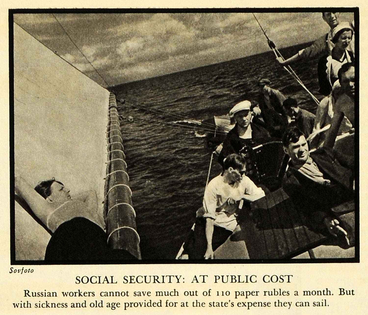 1935 Print Russian Workers Rubles Sailor Russia Sea Art Portrait Social FZ2