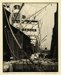 1935 Print Santa Clara Brooklyn Cargo Chile Peru Boat Ship Henry Gipson FZ2