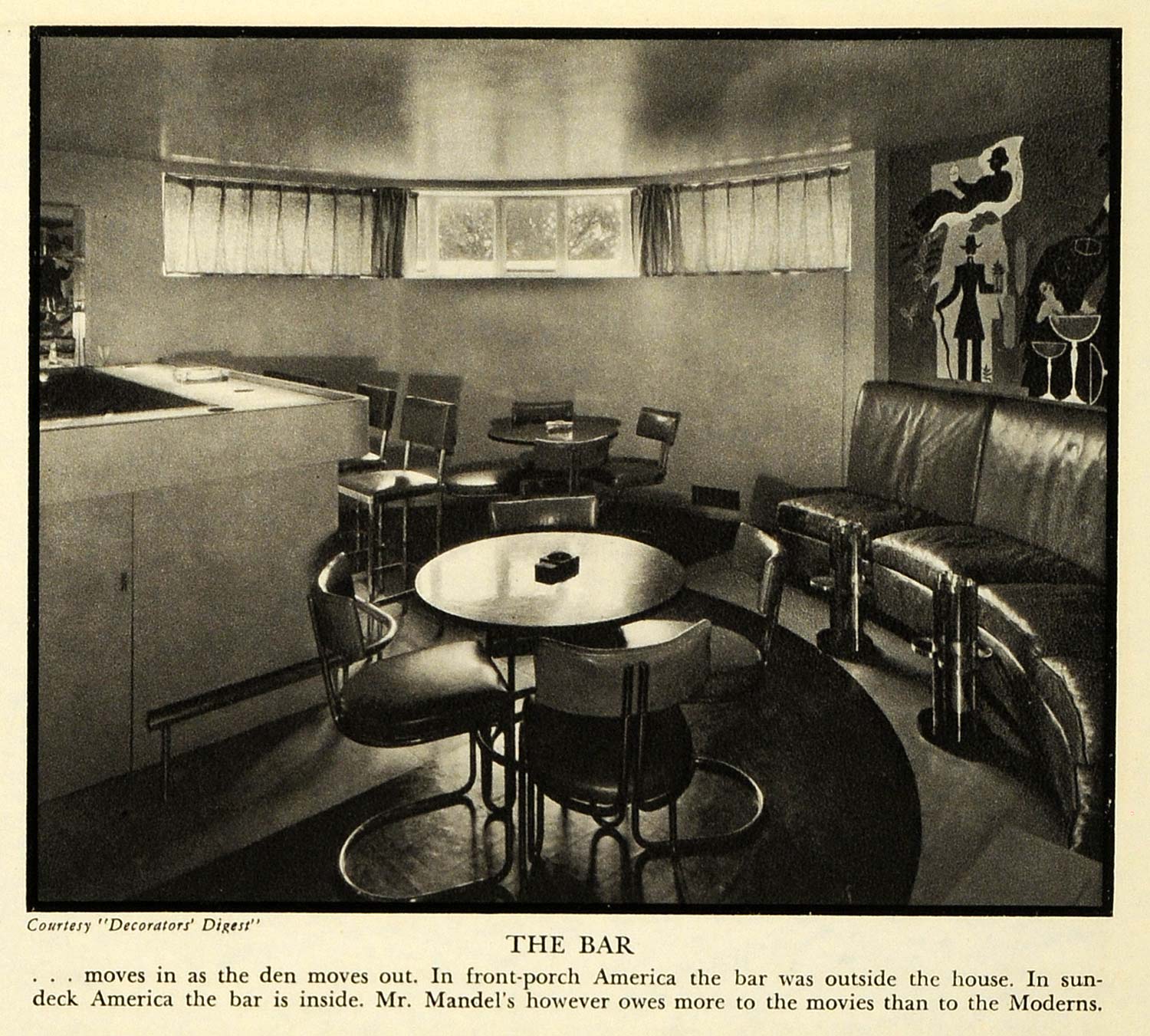 1935 Print Bar Richard Mandel House Mount Kisco Room Martini New York FZ2