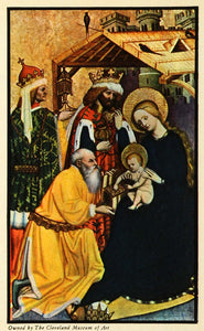 1936 Print Adoration Magi Pfenning Jesus Mother Mary Art Three Kings Christ FZ2