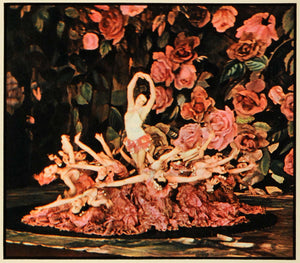 1936 Print Dance Dancing Floral Manhattan New York City Entertainment Night FZ2