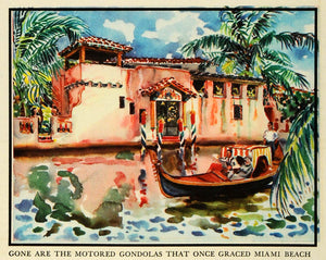1936 Print Gondola Miami Beach Florida Marine House Entertainment Motor FZ2