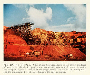 1940 Print Philippine Iron Mines Luzon Mining Japanese Landscape Steel Ore FZ2