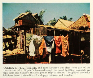 1940 Print Philippines Filipino Home Clothing Building Islands Housing FZ2 - Period Paper
