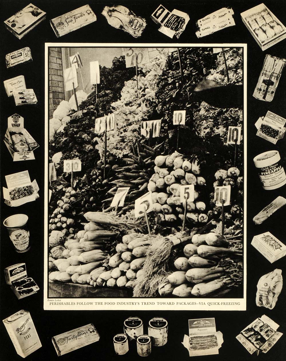 1939 Print Market Vegetables Produce Brids Eye Tastyloins Food Nordic FZ2
