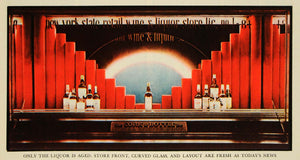 1937 Print Liquor Storefront Wine New York Cork Bottle Window Alcohol Retail FZ3
