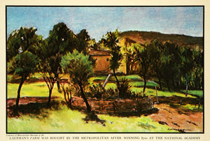 1937 Print Laufman Art Farm Metropolitan National Academy Landscape Farming FZ3