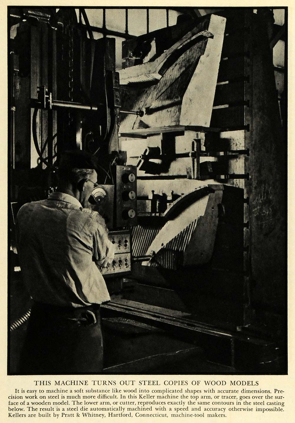 1937 Print Steel Wood Machine Pratt Whitney Hartford Connecticut Worker Tool FZ3