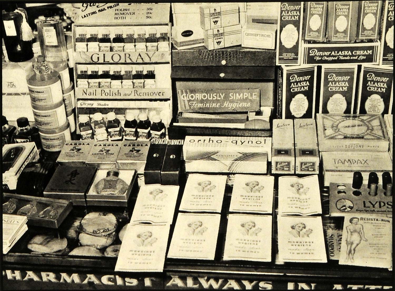 1938 Print Pharmacy Hygiene Medicine Nail Polish Remover Market Tampax FZ3