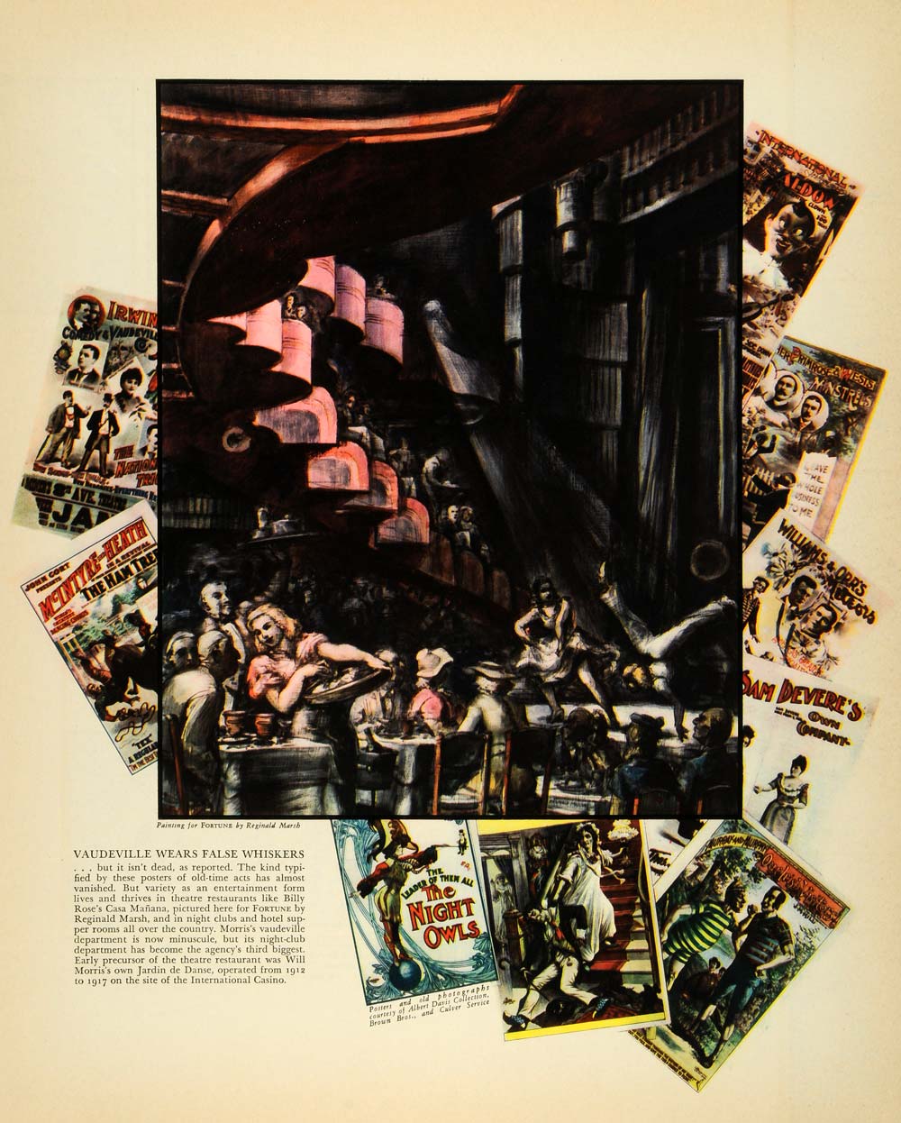 1938 Print Vaudeville Reginald Marsh Entertainers Poster Will Morris Billy FZ3