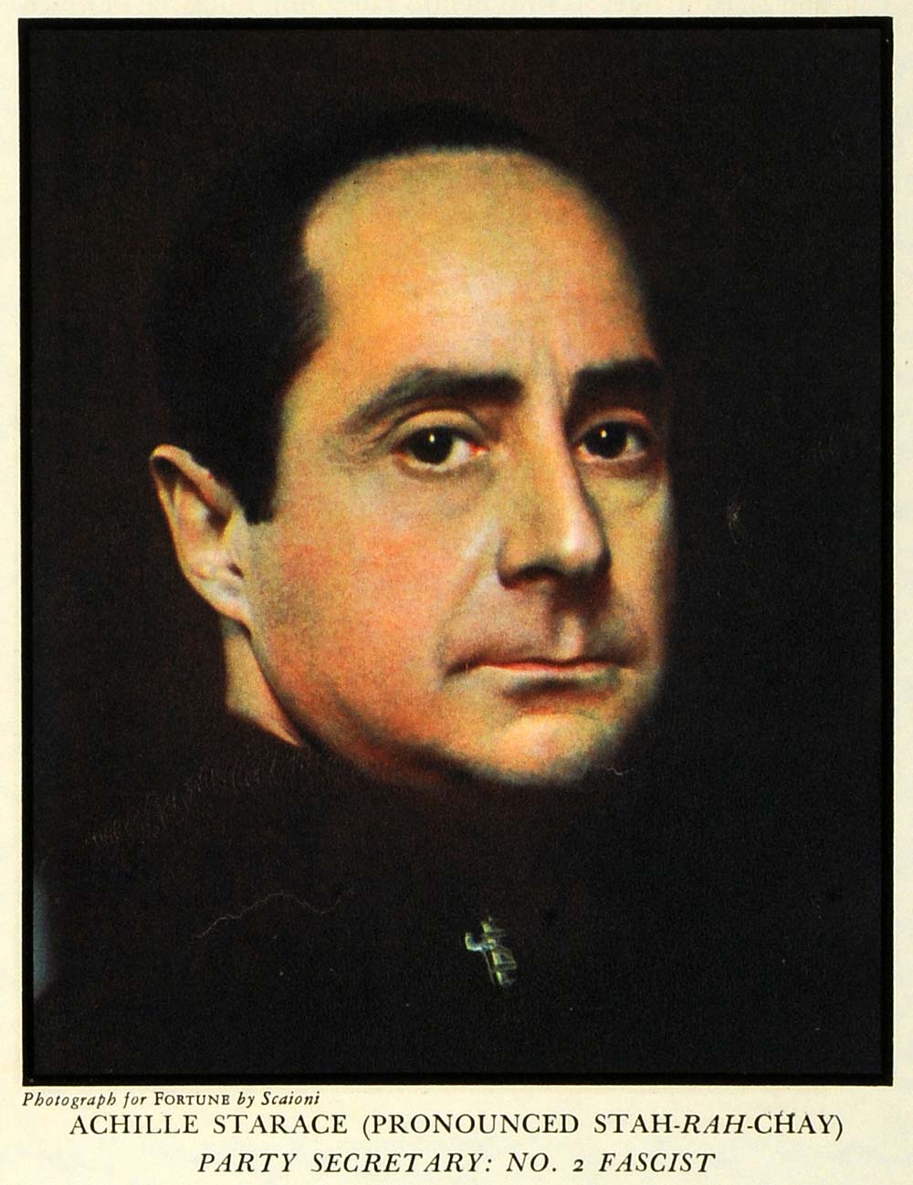 1934 Print Achille Starace Bentio Mussolini Fascism Portrait Italy Italian FZ3