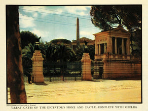 1934 Print Benito Mussolini Italia Italy Dictator Obelisk Monument Scaioni FZ3