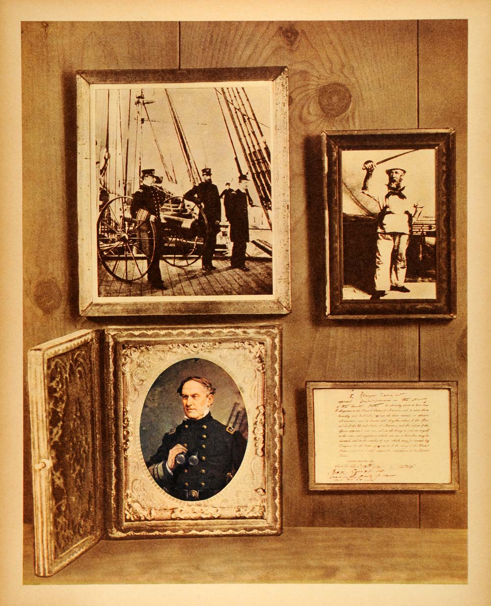 1942 Print David Glasgow Farragut Civil War General Admiral Navy Hartford FZ3