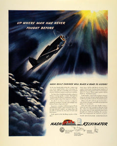 1942 Ad WWII Nash Kelvinator Pratt Whitney Plane Engine Aviation War FZ4