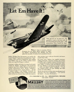 1942 Ad P R Mallory Military Aircraft World War II Fighter Planes Curtiss FZ4