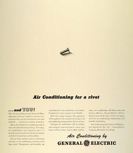 1942 Ad General Electric Rivet Air Conditioning Home Cooling WWII War FZ4