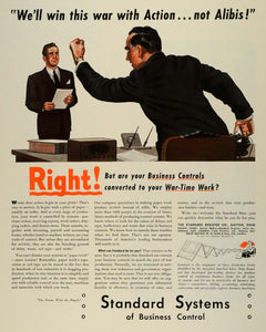 1942 Ad Standard Systems Business Control Register World War II Type Machine FZ4