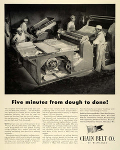 1942 Ad Chain Belt Milwaukee Rex Chabelco World War II Food Production Dough FZ4
