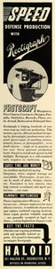 1942 Ad Rectigraph Photocopy Haloid Enlarge Reduce Size World War II Era FZ4