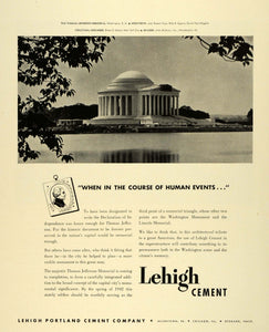 1941 Ad Lehigh Portland Cement Co Thomas Jefferson Memorial Building FZ5