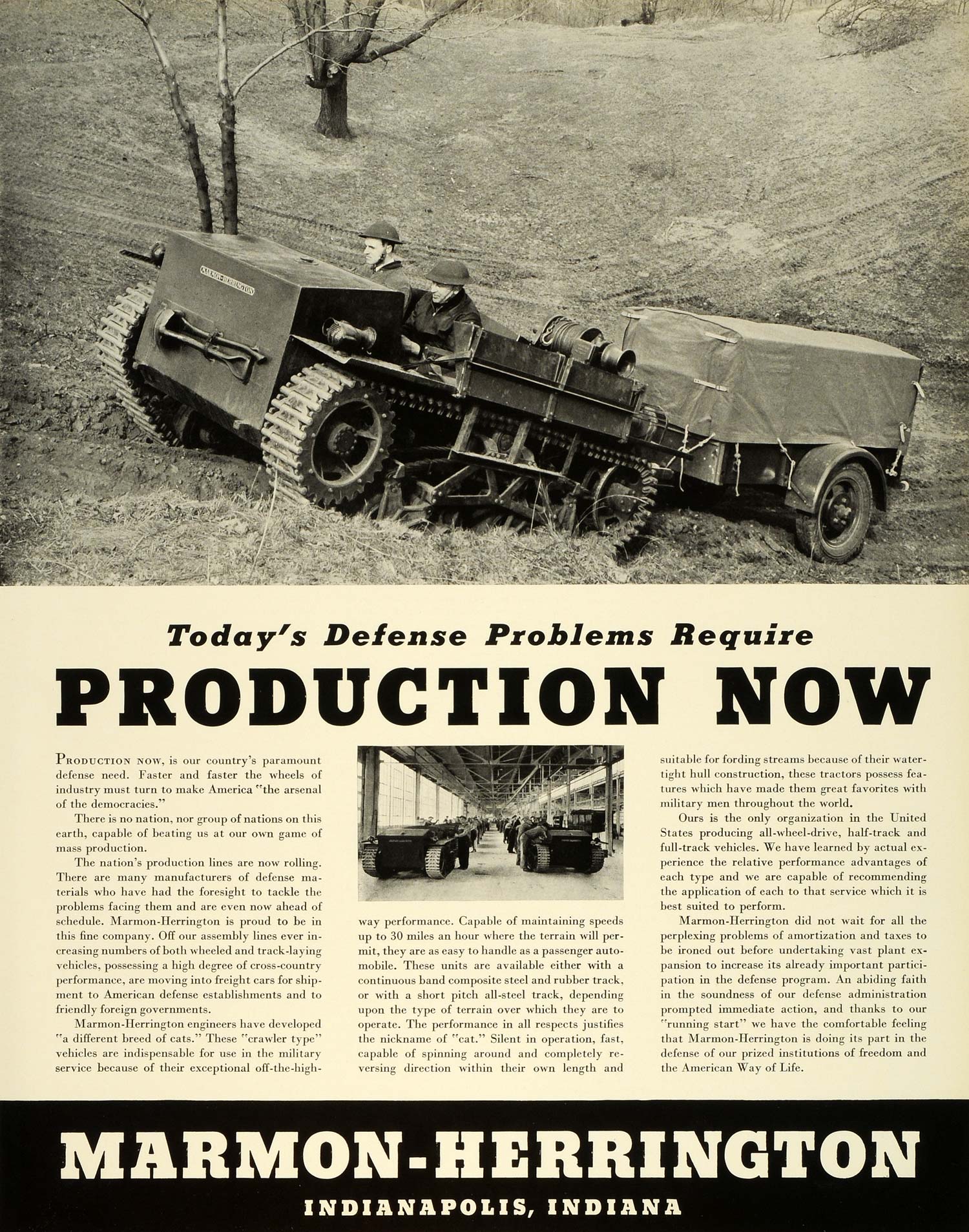 1941 Ad Marmon Herrington WWII Army Defense Military Tanks War Production FZ5