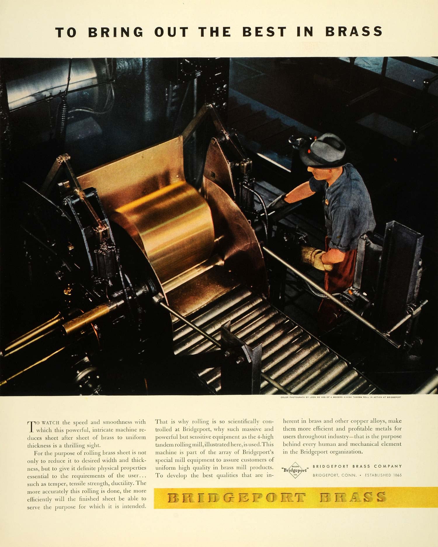1941 Ad Bridgeport Brass Tandem Roll Production Factory Connecticut Leon De FZ5