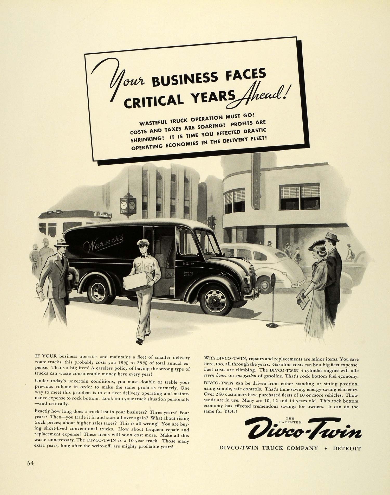 1941 Ad Divco Twin Truck Warners Delivery Business Operations Detroit FZ5
