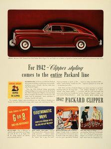 1941 Ad 1942 Packard Six Club Sedan Clipper Eight Electromatic Drive Pricing FZ5