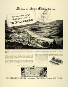 1941 Ad Chesapeake Ohio Railway Chessie Corridor Albermarle County Virginia FZ5