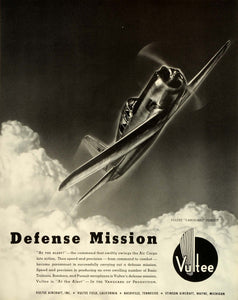 1941 Ad Vultee Vanguard Aircraft Air Force Military Defense WWII War FZ5