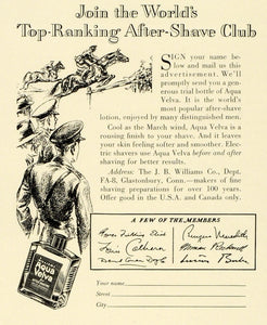 1941 Ad Aqua Velva After Shave Club Member Signatures Horse Jumping J B FZ5