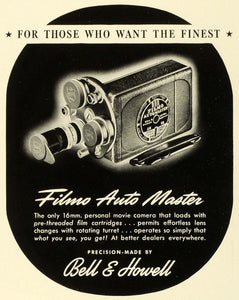 1941 Ad Bell & Howell Filmo Auto Master Filming Machine Device Film Movie FZ5