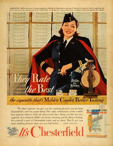 1942 Ad Liggett Myers Tobacco Chesterfield Cigarettes World War II Adrienne FZ5