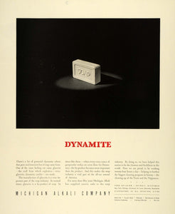1942 Ad Michigan Alkali World War II Chemicals Dynamite Soap Glycerin FZ5