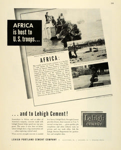 1943 Ad Africa Lehigh Portland Cement Military Wartime Allentown Spokane FZ6