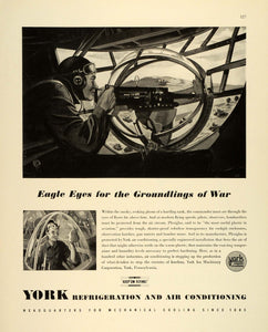 1942 Ad York Refrigeration Air Conditioning WWII War Production Cockpit FZ6
